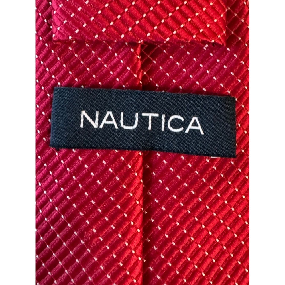 Nautica Mens Tie Luxe Old Money Quiet Luxury Preppy Wedding Red - Picture 3 of 6